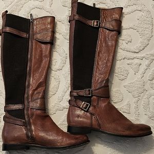 FRYE Anna Gore Tall Riding Boots Whiskey Color Size 9m Equestrian Boots